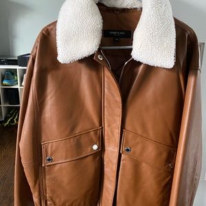 Women's Kenneth Cole Mixed Media Bomber Jacket NWT